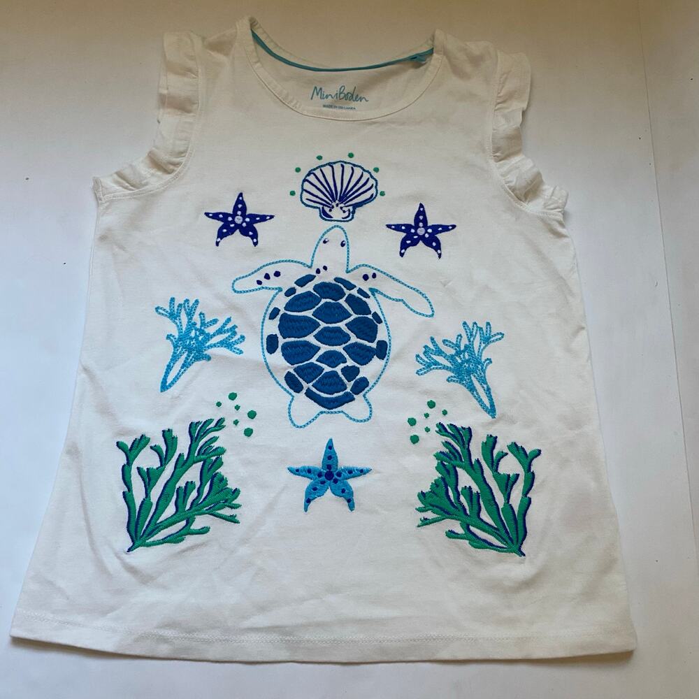 Mini Boden Seaside Superstitch Frill Shirt